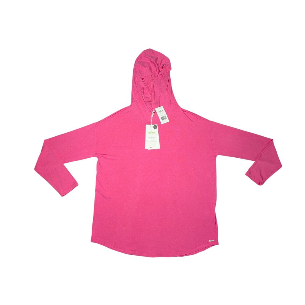 NWT Swing Control Bamboo Hoodie Top Pink S Small